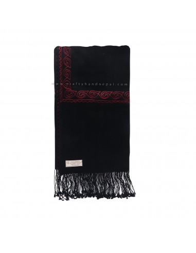 Free shipping Black color Border embroidered 70% pashmina 30% silk shawl, royal wrap of art