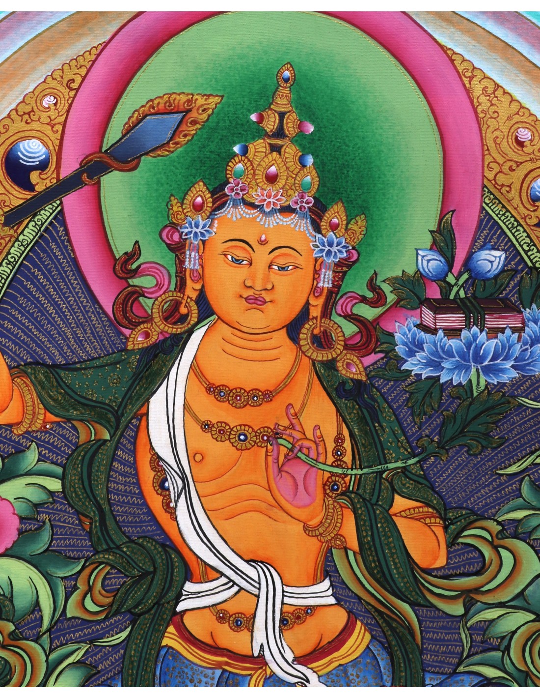 Manjushri god of wisdom, right hand holding PRAJNA KHADGA - the sword ...