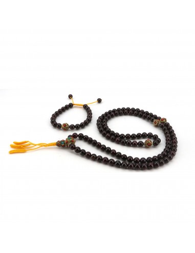 Sacral chakra garnet Japa mala and wrist band beads, 108 foundations of creativity necklace, incredible passion chakra, prayer