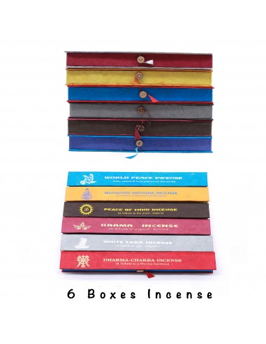 6 Boxes Himalayan Tibetan Incense(162 Sticks), handmade in nepal incense, Karma ,World Peace , White Tara ,Peace of Mind , Dharm