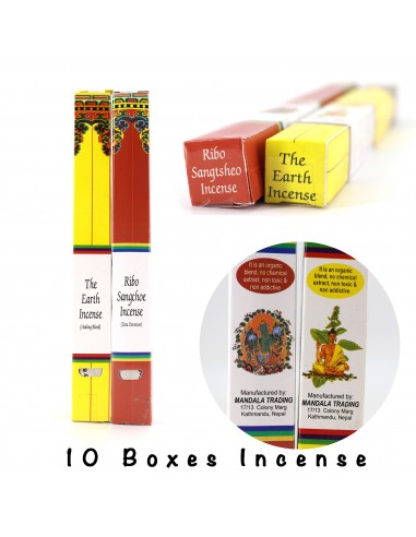 The Earth Incense (Healing Blend) 5 boxes, Ribo Sangchoe Incense (Tara Devotion) 5 boxes, composed of 32 herbs, medicinal herbs